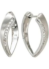 Paar Creolen Jobo "Ohrringe", silber 925, Ohrringe, Damen, Silber 925 (Sterlingsilber), 925 Silber rhodiniert mit 20 Zirkonia