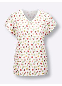 w&auml;schepur sheego Gro&szlig;e Gr&ouml;&szlig;en Capri-Schlafanz&uuml;ge mit Dehnbund, apfel + wei&szlig;-bedruckt, Gr&ouml;&szlig;e 48/50 - Damen