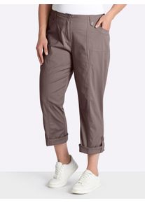 sheego Gro&szlig;e Gr&ouml;&szlig;en Baumwollhose mit krempelbaren Beinen, dunkeltaupe, Gr&ouml;&szlig;e 44 - Damen