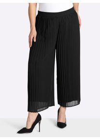 sheego Gro&szlig;e Gr&ouml;&szlig;en 7/8-Hose aus flie&szlig;ender Plissee-Qualit&auml;t, schwarz, Gr&ouml;&szlig;e 44 - Damen