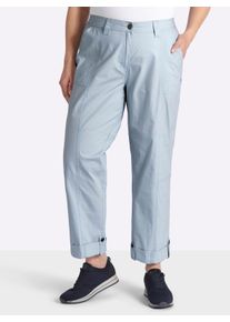 sheego Gro&szlig;e Gr&ouml;&szlig;en Hose mit Krempelfunktion, hellblau, Gr&ouml;&szlig;e 56 - Damen