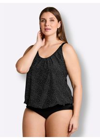 sheego Gro&szlig;e Gr&ouml;&szlig;en Tankini-Oberteil mit P&uuml;nktchen, schwarz-wei&szlig;-getupft, Gr&ouml;&szlig;e 50F - Damen