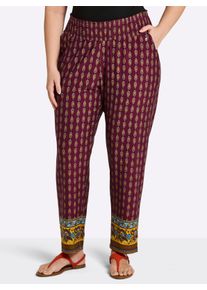 sheego Gro&szlig;e Gr&ouml;&szlig;en Jerseyhose mit Paisley-Print, bordeaux-burgund-bedruckt, Gr&ouml;&szlig;e 56 - Damen