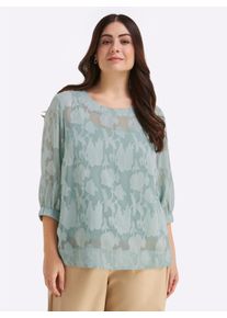 sheego Gro&szlig;e Gr&ouml;&szlig;en Tunika mit Ausbrenner-Effekt, kalkmint, Gr&ouml;&szlig;e 46 - Damen