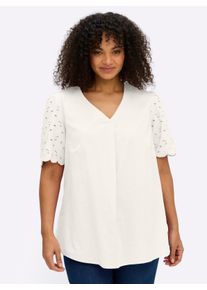 sheego Gro&szlig;e Gr&ouml;&szlig;en Tunika mit Lockstickerei, ecru, Gr&ouml;&szlig;e 54 - Damen