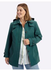 sheego Gro&szlig;e Gr&ouml;&szlig;en Kapuzenjacke mit Umlegekragen, petrol, Gr&ouml;&szlig;e 56 - Damen