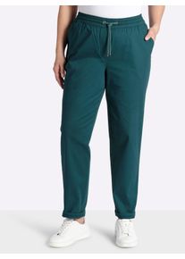 sheego Gro&szlig;e Gr&ouml;&szlig;en Chinohose mit Gummibund und Bindeband, petrol, Gr&ouml;&szlig;e 50 - Damen