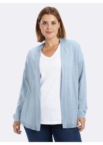 sheego Gro&szlig;e Gr&ouml;&szlig;en Strickjacke in verschlussloser Form, hellblau, Gr&ouml;&szlig;e 44/46 - Damen