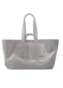 Schultertasche Gretchen "All In Midi Shopper", Damen, Gr. B/H/T: 34cm x 36cm x 55cm, hellgrau, Kalbsleder, unifarben, Taschen Schultertasche, aus italienischem Kalbsleder