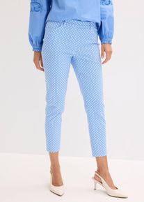 bonprix 7/8-Stretch-Hose aus Bengalin, blau, Gr.42, elegante 7/8 Stretch-Hose mit zeitlosem Druck, aus Bengalin