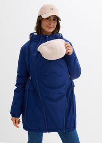 bonprix Kuschelig gef&uuml;tterte Umstands-und Tragejacke, blau, Gr.40, Wasserabweisender Parka f&uuml;r die Schwangerschaft und danach