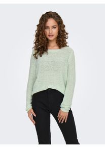 Strickpullover Only "ONLGEENA XO L/S PULLOVER KNT NOOS", Damen, Gr. S, gr&uuml;n (subtle gr&uuml;n), Strick, Obermaterial: 65% Polyacryl, 35% Polyamid, unifarben, regular fit Po-bedeckend, Rundhals, Rippstrickb&uuml;ndchen, Pullover Strickpullover, Materialmix, regular fit, Topseller