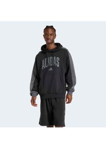 Kapuzensweatshirt adidas Sportswear "COLLEGIATE FLEECE HOODIE", Herren, Gr. XXL, schwarz, grau six, Obermaterial: 70% Baumwolle, 30% Polyester, angesetztes B&uuml;ndchen, Sweatshirts Kapuzensweatshirt