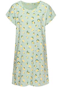 Nachthemd Vivance Dreams, Damen, Gr. 48/50, N-Gr, gr&uuml;n (gr&uuml;n, gemustert), Single Jersey, Obermaterial: 100% Baumwolle, gemustert, mini, Rundhals, angeschnitten, Kleider Nachthemd, mit sch&ouml;nem Alloverdruck