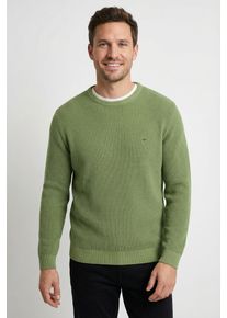 Strickpullover Fynch-Hatton, Herren, Gr. 3XL, avocado, Strick, Obermaterial: 100% Baumwolle, unifarben, normal h&uuml;ftbedeckend, Rundhals, Flachstrickb&uuml;ndchen, Pullover Strickpullover, aus Baumwolle, normale Passform, h&uuml;ftbedeckende L&auml;nge