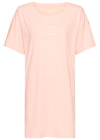 Nachthemd Vivance Dreams, Damen, Gr. 40/42, N-Gr, rosa, Single Jersey, Obermaterial: 100% Baumwolle, bedruckt, unifarben, loose fit mini, Rundhals, Kleider Nachthemd
