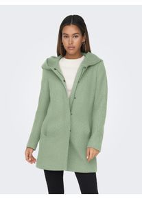 Langjacke Only "ONLSEDONA LIGHT COAT OTW NOOS", Damen, Gr. XS, laurel gr&uuml;n detail:melange with pumice stone, Web, Obermaterial: 85% Polyester, 15% Baumwolle, meliert, figurumspielend Po-bedeckend, gerader Abschluss, Jacken Langjacke, Materialmix