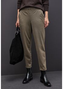 Stoffhose Street One "Style Bonny", Damen, Gr. 36, L&auml;nge 28, schwarzest braun meliert, Web, Obermaterial: 46% Polyester, 29% Polyamid, 15% Viskose, 10% Elasthan, meliert, regular fit lang, Hosen Stoffhose, mit elastischem Bund