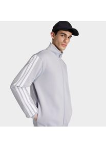 Trainingsanzug adidas Sportswear "3-STREIFEN FLEECE", Herren, Gr. XL, halo silber, Obermaterial: 70% Baumwolle, 30% Polyester, Sportanz&uuml;ge Trainingsanzug