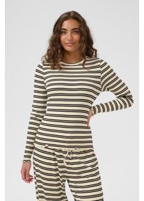 Langarmshirt Saint Tropez "OlaliaSZ LS Blouse", Damen, Gr. S, ice schwarz stripe, Jersey, Obermaterial: 95% Viskose, 5% Elasthan, gestreift, figurbetont h&uuml;ftlang, Rundhals, gewellter Abschluss, Shirts Langarmshirt, Viskosemischung, figurbetonte Form