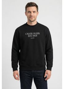 Sweatshirt Calvin Klein Jeans "1968 NYC GRAPHIC", Herren, Gr. S, schwarz, Sweatware, Obermaterial: 100% Baumwolle, unifarben, l&auml;ssig geschnitten normal, Rundhals, eingesetzt Rippb&uuml;ndchen, Sweatshirts Sweatshirt, Regular fit mit Markenprint