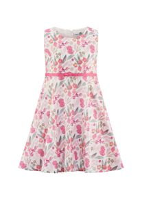 Sommerkleid happy girls, M&auml;dchen, Gr. 128, N-Gr, ecru, Web, Obermaterial: 70% Viskose, 30% Polyester. Futter: 100% Baumwolle, bedruckt, gebl&uuml;mt, Basic knieumspielend, Rundhals, Kleider Sommerkleid