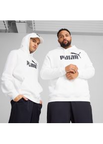 Kapuzensweatshirt Puma "ESS NO. 1 LOGO HOODIE FL", Herren, Gr. M, wei&szlig; (Puma wei&szlig;), Fleece, Obermaterial: 66% Baumwolle, 34% Polyester, bedruckt, regular fit normal, Sweatshirts Kapuzensweatshirt, regul&auml;re Passform, mit verstellbarer Kapuze, mit K&auml;ngurutasche