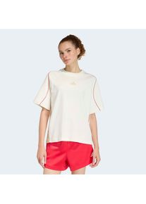 T-Shirt adidas Sportswear "W STADIUM TEE", Damen, Gr. M, sanftes wei&szlig;, pure ruby, crystal linen, Obermaterial: 100% Baumwolle, normal, Rundhals, Shirts T-Shirt, Topseller