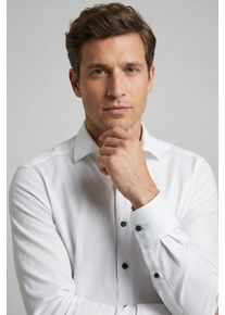 Langarmhemd OLYMP "Luxor", Herren, Gr. 39, N-Gr, wei&szlig;, Web, Obermaterial: 100% Baumwolle, 2-Knopf-Manschette, Hemden Langarmhemd, Businesshemd, modern fit, New-Kentkragen