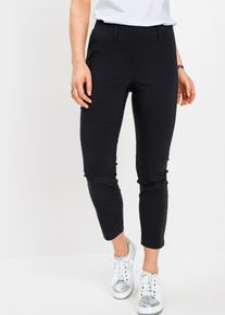 7/8-Hose bonprix, Damen, Gr. 54, N-Gr, schwarz, Web, Obermaterial: 73% Viskose, 23% Polyamid, 4% Elasthan, festlich, slim fit, Hosen 7/8-Hose, aus elastischem Materialmix mit Viskose, slim fit Passform