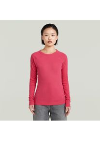 G-Star Raw Langarmshirt G-STAR "Slim Rib Keyhole", Damen, Gr. M (38), pink peacock, Rippware, Obermaterial: 96% Baumwolle, 4% Elasthan, unifarben, slim fit normal, Rundhals, Raglan&auml;rmel, Shirts Langarmshirt, mit Cut-Out hinten