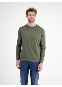 Longsweatshirt Lerros "Basic-Longsleeve", Herren, Gr. L, nordic olive, 100% Baumwolle, Sweatshirts Longsweatshirt