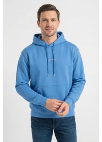 Sweatshirt Calvin Klein Jeans "LS EU 350TERRY MICRO MONOLOGO HO", Herren, Gr. XL, french blau, Sweatware, Obermaterial: 100% Baumwolle, l&auml;ssig geschnitten normal, Rundhals, eingesetzt B&uuml;ndchen, Sweatshirts Sweatshirt, Kapuze, regular fit