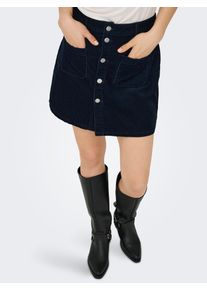 Jacqueline de Yong Cordrock JDY "JDYSHIRAZ CORDUROY SKIRT PNT DIA", Damen, Gr. M (38), blau (night sky), Cord, Obermaterial: 100% Baumwolle, unifarben, kurz, R&ouml;cke Cordrock