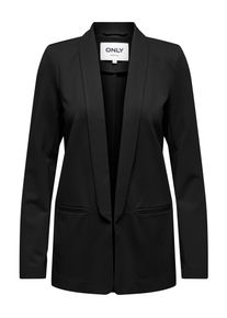 Kurzblazer Only "ONLPOPTRASH-ELLY LIFE L/S BLAZER TLR", Damen, Gr. 34, schwarz, Milano Rib, Obermaterial: 63% Viskose, 32% Nylon, 5% Elasthan, unifarben, regular fit normal, tiefer V-Ausschnitt, Blazer Kurzblazer, Viskosemischung, regular fit