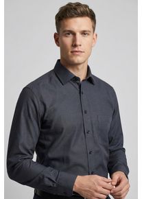 Langarmhemd MARVELIS, Herren, Gr. 39, N-Gr, schwarz, Web, Obermaterial: 100% Baumwolle, tailliert normal, 2-Knopf-Manschette, Hemden Langarmhemd, Businesshemd, Basic, New-Kentkragen, leicht tailliert