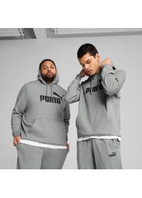 Kapuzensweatshirt Puma "ESS NO. 1 LOGO HOODIE FL", Herren, Gr. S, grau (medium gray heather), Fleece, Obermaterial: 66% Baumwolle, 34% Polyester, bedruckt, regular fit normal, Sweatshirts Kapuzensweatshirt, regul&auml;re Passform, mit verstellbarer Kapuze, mit K&auml;ngurutasche