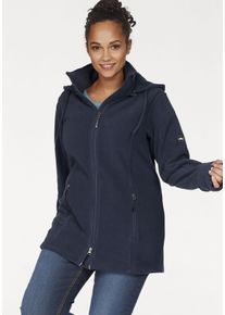 Fleecejacke Polarino, Damen, Gr. 48, blau (marine), Fleece, Obermaterial: 100% Polyester, unifarben, h&uuml;ftbedeckend, mit Daumenl&ouml;chern, Jacken Fleecejacke, f&uuml;r kalte Tage, aus Fleece, sportlicher Stil, atmungsaktiv