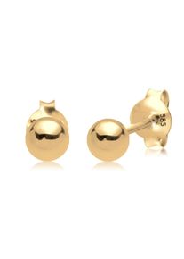 Paar Ohrstecker Elli Premium "Ohrringe Kugel Geo Basic Minimal Stilvoll Filigran 585 Gelbgold", gold, Ohrringe, Damen, ohne Stein, Gelbgold 585, Paar Ohrstecker