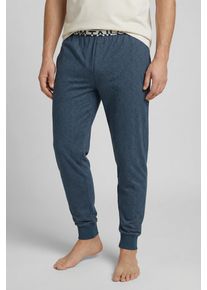 Pyjamahose Tom Tailor "Br&uuml;gge", Herren, Gr. 98, N-Gr, blau, Single Jersey, Obermaterial: 60% Baumwolle, 40% Polyester, bequem lang, Hosen Pyjamahose, Logobund, schmaler Fit, Seitentaschen, atmungsaktiv, Baumwollmix