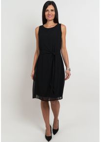 Chiffonkleid Seidel Moden, Damen, Gr. 46, N-Gr, schwarz, Web, Obermaterial: 100% Polyester. Futter: 95% Viskose, 5% Elasthan, unifarben, normal knielang, Rundhals, Kleider Chiffonkleid, mit Stoffg&uuml;rtel, MADE IN GERMANY