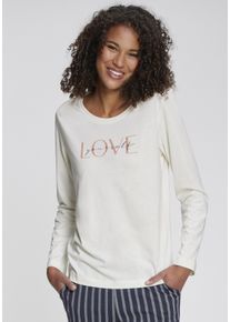 Longsleeve Vivance Dreams, Damen, Gr. 32/34, wei&szlig;, Single Jersey, Obermaterial: 50% Baumwolle, 50% Viskose, bedruckt, unifarben, Basic lang, Rundhals, Shirts Longsleeve, mit sch&ouml;nem Frontprint