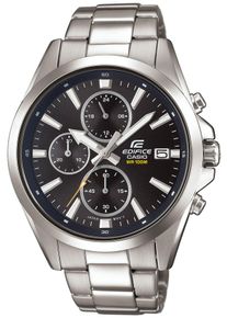Chronograph CASIO EDIFICE, silber (schwarz, edelstahlfarben), Armbanduhren, Herren, Chronograph, Quarzuhr,Armbanduhr,Herrenuhr, Edelstahlarmband, bis 10bar wasserdicht