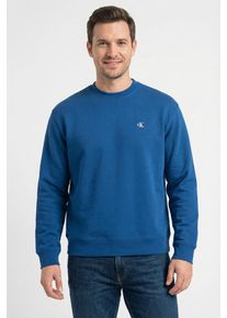 Sweatshirt Calvin Klein Jeans, Herren, Gr. L, classic blau, Sweatware, Obermaterial: 100% Baumwolle, regular fit normal, Rundhals, eingesetzt B&uuml;ndchen, Sweatshirts Sweatshirt, Regular fit mit Rundhalsausschnitt
