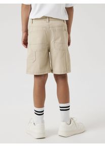 Shorts name it "NKMRYAN ST TWI L SHORTS 1650-QY NOOS", Jungen, Gr. 128, N-Gr, peyote (blank), Web, Obermaterial: 65% Polyester, 33% Baumwolle, 2% Elasthan, unifarben, straight fit knielang, Hosen Shorts