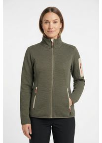 Fleecejacke Icepeak "BOWERSVILLE", Damen, Gr. L, granite, Fleece, Obermaterial: 100% Polyester, kontrastfarbene Details, unifarben, Basic normal, elastischer Bund, Jacken Fleecejacke, sportlicher Stil, leichtes Thermal-Material, schnell trocknend