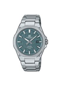 Quarzuhr CASIO EDIFICE, edelstahlfarben, gr&uuml;n, Armbanduhren, Herren, Quarzuhr, Armbanduhr, Herrenuhr, Edelstahlarmband, analog, Tag, Neo-Display