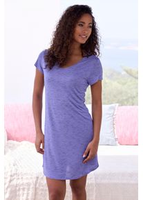 Nachthemd Vivance Dreams, Damen, Gr. 48/50, N-Gr, lila (lila, meliert), Single Jersey, Obermaterial: 90% Viskose, 10% Polyester, meliert, Basic, bequem ca. Mitte Oberschenkel, V-Ausschnitt, Kleider Nachthemd, mit sch&ouml;nem Melange-Effekt, Topseller