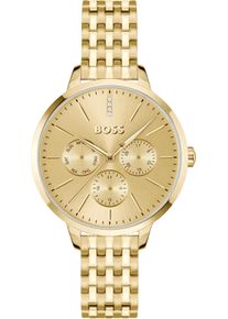 Multifunktionsuhr BOSS "SYMPHONY", gold (goldfarben), Armbanduhren, Damen, Multifunktionsuhr, Quarzuhr, Armbanduhr, Damenuhr, Edelstahlarmband, analog