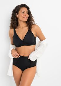 Minimizer-BH bonprix "Minimizer-BH mit gepolsterten Tr&auml;gern", Damen, Gr. 80, Cup F, schwarz, Obermaterial: 92% Polyamid, 8% Elasthan. Futter: 80% Polyamid, 20% Elasthan, unifarben, BHs Minimizer-BH, mit gepolsterten Tr&auml;gern und raffinierten Details
